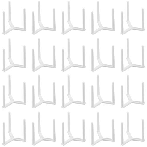 BESTonZON Desktop Stand 100 Pack Stand, Plastic Tripod Stack for Restaurant Container, Catering boxes and Food Take , White Pizza Container