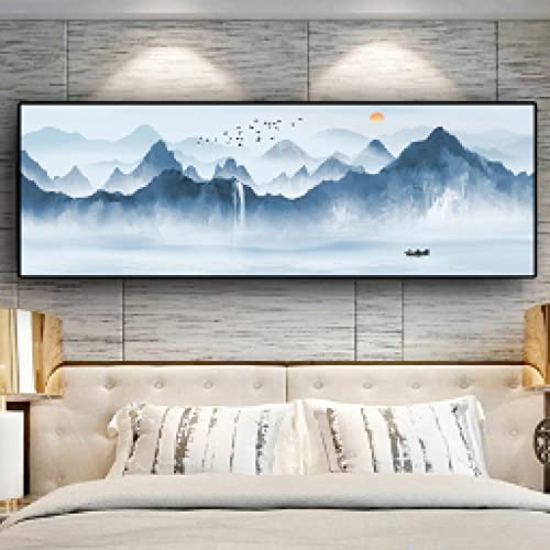 Toile paysage scandinave 50x150cm pour habiller un grand mur vide de salon