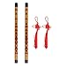 EXCEART 1 Set/2pcs Bamboo Flute Portable Delicate Chinese Flute Musical Instrument for Amateur Musician Beginner