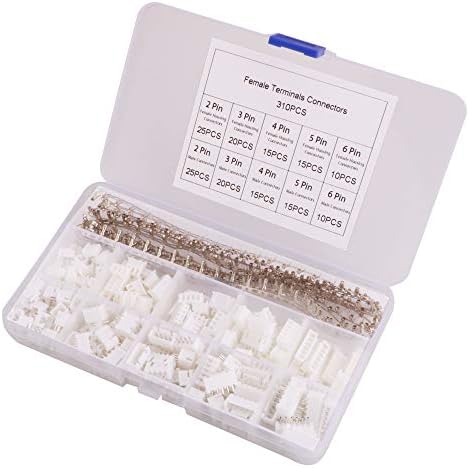 Gtiwung 480Pcs Jst Connector Kit With 2.54Mm Jst-Xh 2/3/4/5/6 Pin Housing Female And Male Connector Plug, Pin Terminal Connector, Jst Adapter Cable Connector Socket Male And Female, Crimp Dip Kit