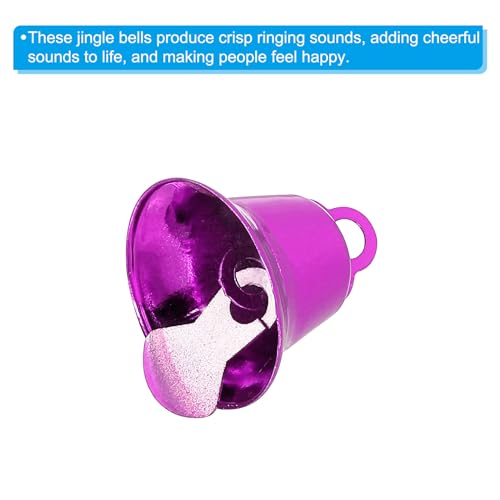Patikil Mini Craft Bells - 50 Pcs Jingle Bells, 0.6" Metal, Purple for DIY Party Wedding Home Decoration Christmas - Image 4