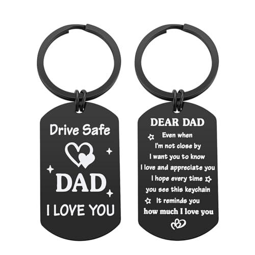 Lcbulu Drive Safe Dad Keychain Gifts from Daughter Son - Dad's Christmas Gift Stocking Stuffers for...