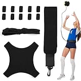 Volleyball Training Aid Soccer Practice Trainer with Adjustable Belt for Serving Setting Spiking Training, Volleyball Training Equipment Aid for Beginners and Volleyball Player with 10 Finger Sleeves