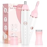 Afeitadora Mujer Rasuradora Mujer Zona Intima: IFANZETECH Recortadora Corporal, Cortapelos Nariz y Oreja, 4 Cabezales para Cuerpo, Pubis, Facial, Cejas, Nariz, Oreja, Uso en Seco Mojad, USB-C Cargando