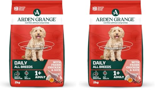 Image of Arden Grange Adult Dry Dog Food Chicken & Rice, 2 kg (Pack of 2)