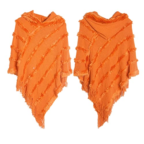 Women's Solid Color Shawl Wrap Poncho Ruana Cape Open Front Cardigan Shawls for Fall Winter