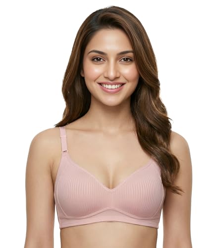 Image of DClub Womens Cotton Lightly Padded Everyday Bra, Wire Free, Comfortable with Seamed Cups,Adjustable Strap for Everyday Bra