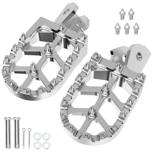 RZEOZU CNC Dirt Bike Pegs Compatible with Surron Sur Ron LBX E-Ride Pro S SS SR 2.0 3.0 Talaria 79Bike Falcon GT Throne SRPNT Parts Left and Right Electric Dirtbike Foot Pegs Ebike Footrest Silver