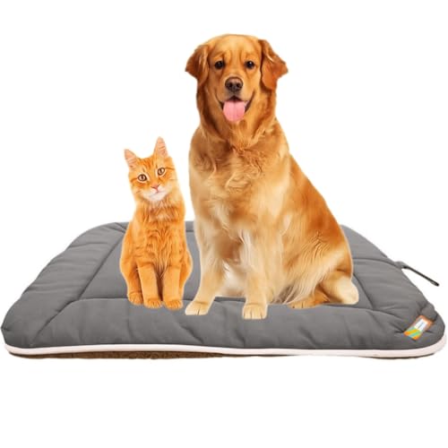 Image of Paw Fects Outdoor Sleeper Cushion Reversible Dog Bed Waterproof Washable Durable Water Resistant Portable and Camping Travel Pet Mat (Grey, S)