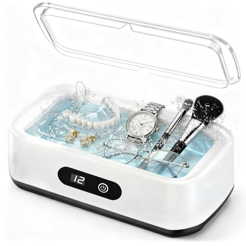 ITMNMNL Limpiador Ultrasonidos 650ml, Ultrasonidos Limpieza 49KHz, Limpiador Ultrasonidos Dental,Ultrasonic Cleaner, 5 Funciones de Tiempo, Limpieza Ultrasonidos para Gafas, Joyas, Dentaduras