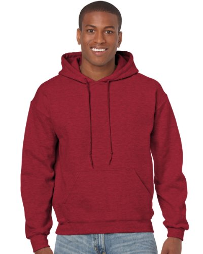 Sweat à capuche homme Gildan rouge 2XL idéal pour vos weekends cocooning