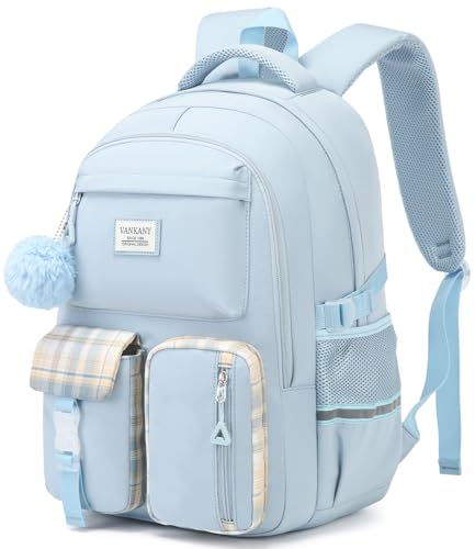 Image of Backpack for Girls, 15.6in Laptop School Bag Kids Elementary Middle High College Students Large Bookbags for Teens Mochilas Escolares para Ninas, Blue