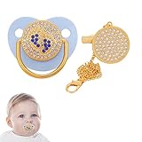 fengshan Chupetes Recién Nacidos | Binkies de Diamantes para la Estabilidad Emocional del bebé - Juguete de Chupete de Silicona para bebés de 6 a 18 Meses de ortodoncia, se Curva cómodamente