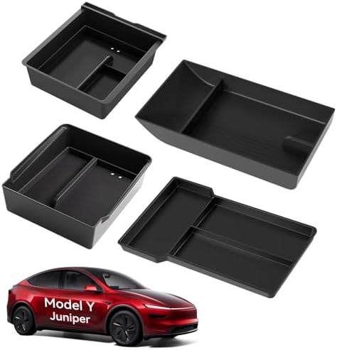 for 2026 Tesla Model Y Juniper Center Console Organizer Tray 4PCS