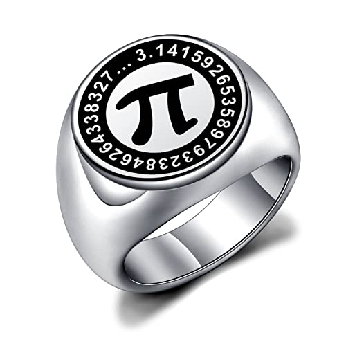 Image of Pi Symbol Ring 3.14 Math Sign Jewelry Mathematical Jewelry Gift for Math Teacher Math Lovers Gifts Birthday Gift for Friends
