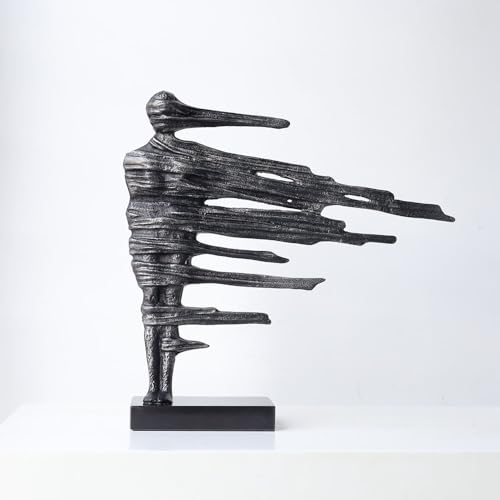 Estatua Abstracta Mujer Surrealista en Metal con Base de Mármol miniatura 1