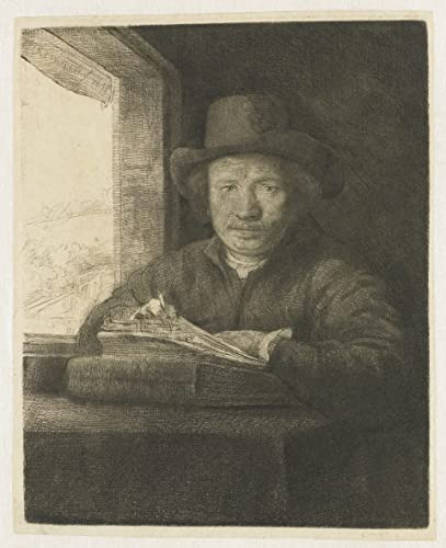 Rembrandt Autorretrato pintura sobre lienzo clásica cuadro decorativo de pared 60x90cm