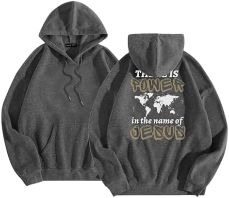 Jesus Hoodies for Women Plus Size Long Sleeve Letter Print Jesus Faith Shirts Funny Oversized Hoodies for Women Jesus