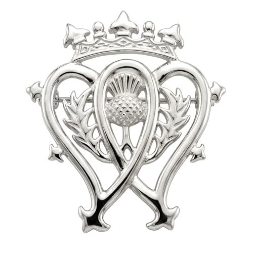 Image of Alexander Castle Women's 925 Sterling Silver Scottish Luckenbooth Brooch Pin with Jewellery Gift Box - Scottish Gift for Women