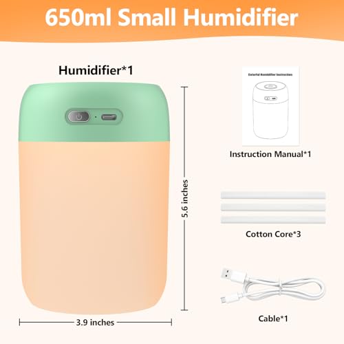 Image of Portable Small Humidifier, 650ml Plant Humidifier, Green