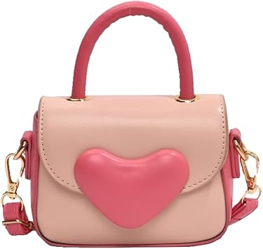 Cute Coin Purse Kawaii Pink Pouch Wallet with Zipper Cross bag with Ajustable Straps, Shoulder bag Change for Women and Girl Pink