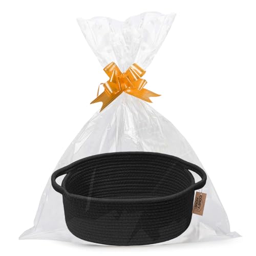 Image of COMFY-HOMI Oval Rope Basket with Handles for Shelves,Toys,Book, Cloth Storage Baskets for Organizing Toy Decorative Organizer for Living Room, Bathroom