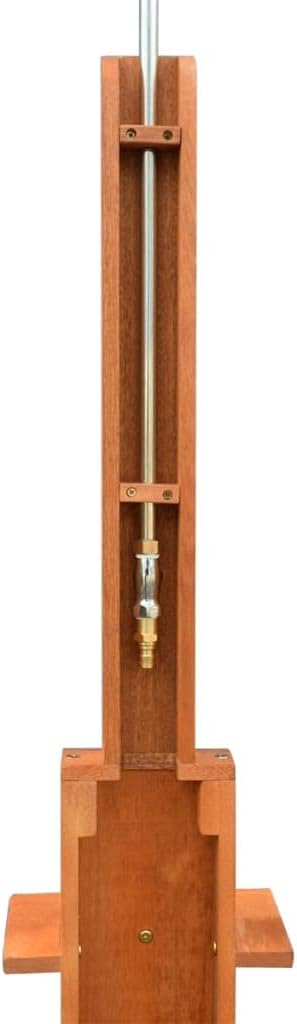 vidaXL Outdoor Shower - Natural Eucalyptus Hardwood and Steel Construction, Height-Adjustable Showerhead, Easy-to-Connect to Any Garden Hose, Simple Assembly