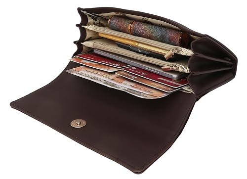 Image of Women's and Girls Hand Clutch Mobile Hand Purse Wallet 4 Card Slot