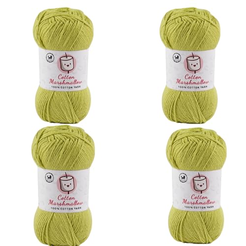 Image of NESTNHAVEN Cotton Marshmallow 100% Cotton Yarn - (50 g, 130 m) - Luxury Yarn for Crochet, Amigurumi, Embroidery, Toys, Garments, Flowers and Hobby Projects (Parrot Green) |