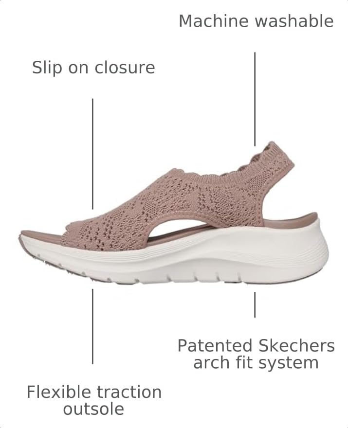 Image of Skechers Women's Arch Fit 2.0 - Flawless Choice | Arch Fit 2.0 Sandal, Yoga Foam Cushioned Footbed, Machine Washable, Stretch Fit, APMA Seal of Acceptance