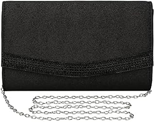 BAIGIO Women's Evening Clutches Bag Elegant Shoulder Bags with Chain for Wedding Handbag Purse for Bridal Prom Party Girly Handbags