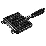 Mango largo ergonómico: el molde para hornear gofres se calienta rápidamente y es fácil de usar, por lo que su gofre estará listo de inmediato. El mango largo ergonómico es fácil de agarrar y tiene función de aislamiento térmico para evitar quemaduras en las manos.