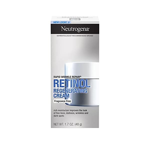 Neutrogena Retinol Face Moisturizer, Rapid Wrinkle Repair, Fragrance Free, Daily Anti-Aging Face Cream with Retinol & Hyaluronic Acid to Fight Fine Lines, Wrinkles, & Dark Spots, 1.7 oz