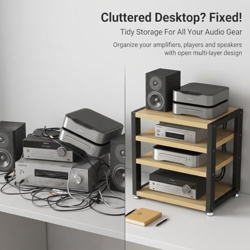 Meuble platine vinyle et rack audio pour composants stéréo