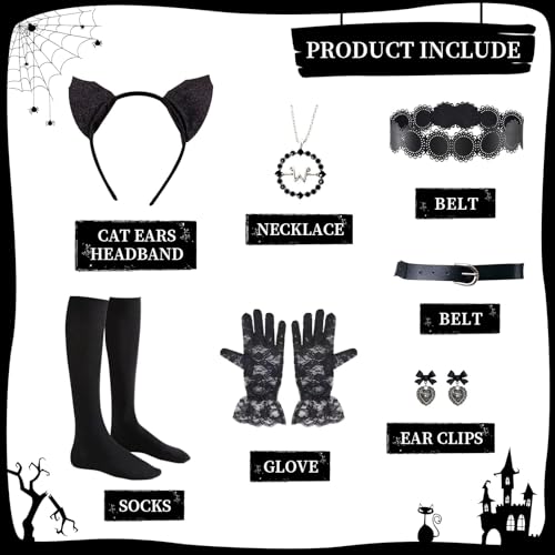 Disfraz negro para niñas 4-5 años Halloween cosplay miniatura 6