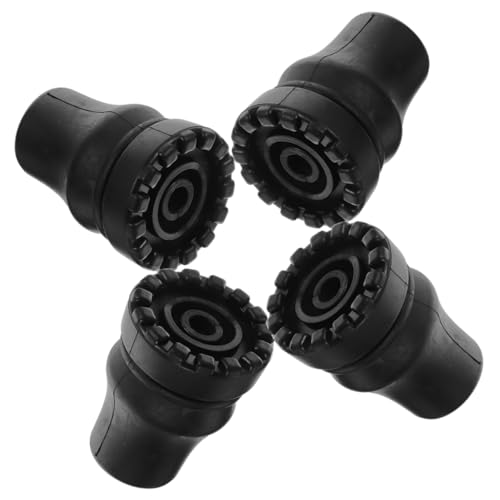 BEBEMOKO Walk Confidence: 4 Pack Cane Tips Skid-Resistant Walking Stick Tips for Enhanced Stability on Wet and Rough Surfaces