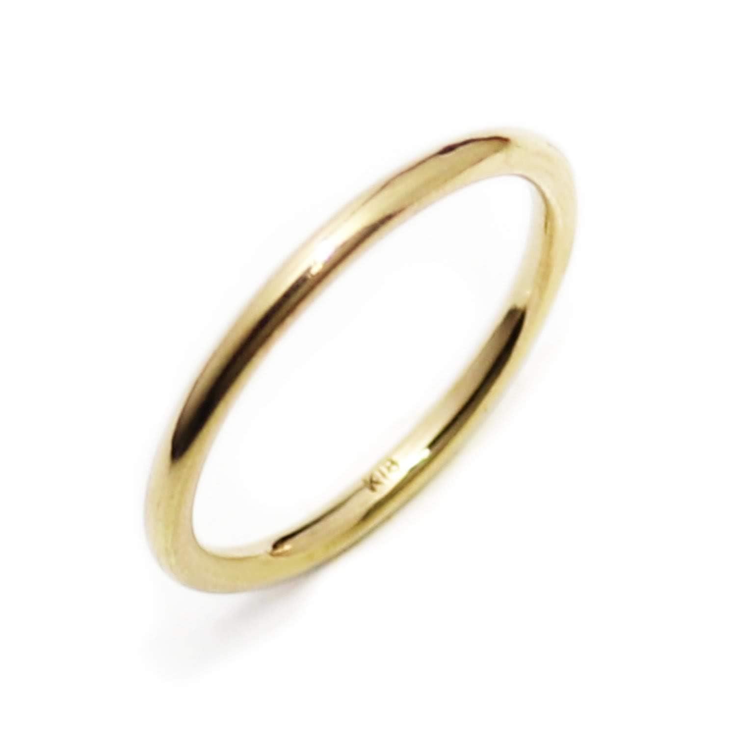 Amazon | K18 イエローゴールドリング 1.8mm 細 自分へのご褒美に 18金