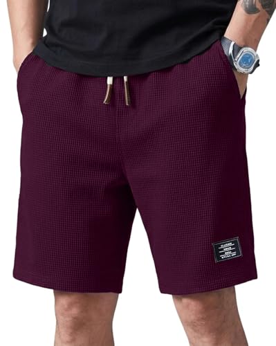 Image of AUSK Men Premium Summer Cargo Shorts Breathable Waffle Knit Fabric Multi Utility Pockets Relaxed Fit Shorts for Mens