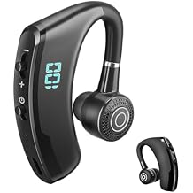 V9 Bluetooth Earpiece, Single Ear Hook Earphone, 14 Hours Talktime, Noise Cancelling Bluetooth Headset for Sports Driving Business