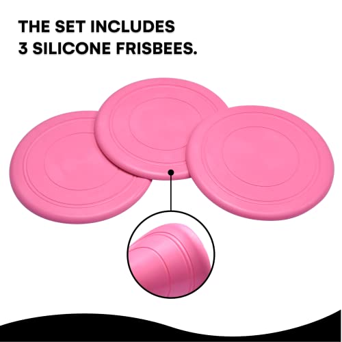 Black Rhino Dog Frisbee Indestructible Rubber Flying Disc - 3 Silicone Frisbee Dog Toy - Interactive, Heavy Duty And Lightweight Durable Frisbee For Small Large Dogs - Floats In Water & Bite Safe #TOP3