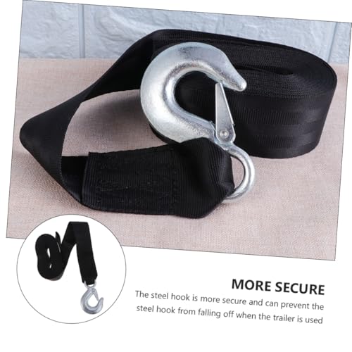 Sangle de treuil marin avec crochet acier noir pour bateau et remorque - 5