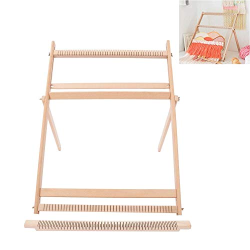 Weaving Kit, 70x50x3cm Wooden Adjustable Hand Knitting Machine Blanket Scarf DIY Sewing Machine Weaving Frame DIY Woven Tool Set for Beginners Kids Intellectual Toy by Focket - Used condition - US$48.29
