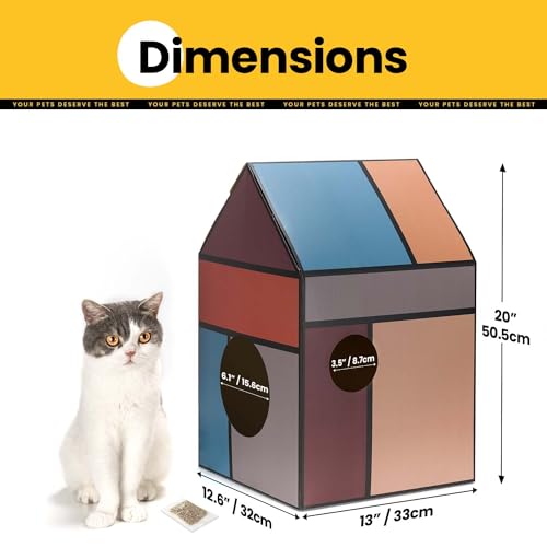 Miniatura 5 de Conlun Casa De Cartón Todo-En-Uno Para Gatos: Rascador, Cama Y Juguete Con Catnip - Diversión Garantizada, Mediano