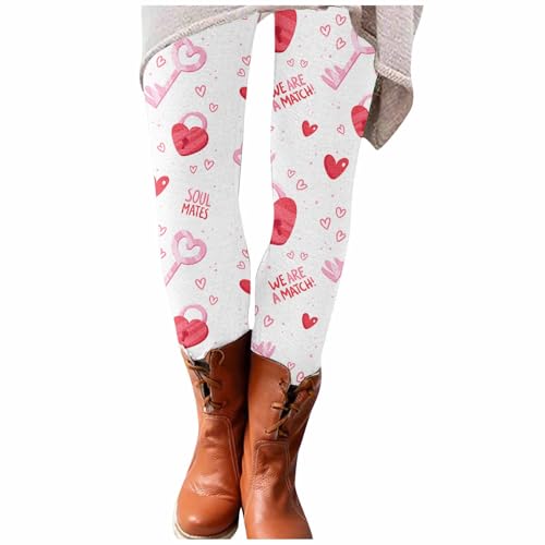 szvbofueck Medias para mujer, tallas grandes, leggings para día de San Valentín, pantalones de chándal de cintura alta, medias de gran tamaño, mallas deportivas, pantalones elásticos, pantalones de