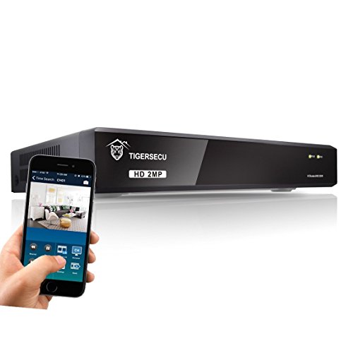 TIGERSECU Super HD 1080P H.265+ 8-Channel Hybrid 5-in-1 DVR Security Recorder Without Hard Drive (Cameras and Hard Drive Not Included) (Renewed)