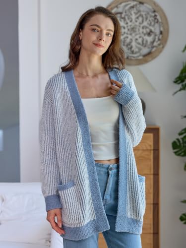 Image of Snuggle Sac Cardigan Sweaters for Women with Pocket Trendy Casual Long Sleeve Tops Open Front Fall Winter Coats