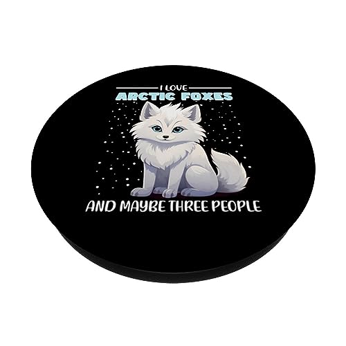 I Love Arctic Fox PopSockets Swappable PopGrip, Black - Image 2