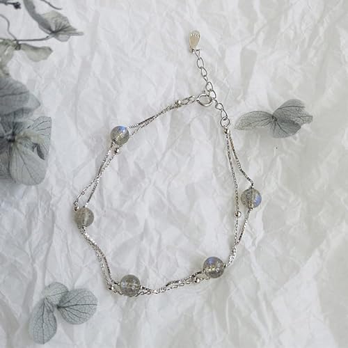 Pulsera de doble capa con encanto de luna QYYZTHX para mujer 2