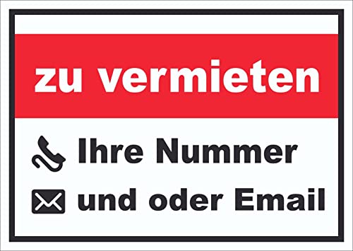 Preisvergleich Produktbild zu vermieten Schild mit Wunschtext A3
