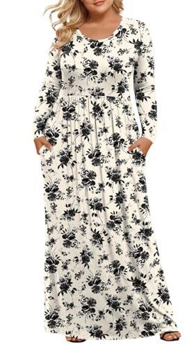 Image of LONGYUAN Women's Plus Size Maxi Dresses for Curvy Women Casual Long Dress XL-6XL